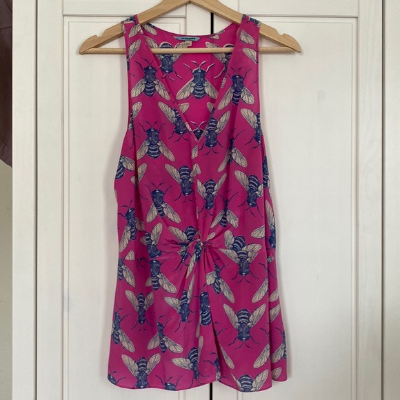 Anthropologie✨ ‘Liefnotes’ Silk Bee Print Tank Top - Picture 2 of 9